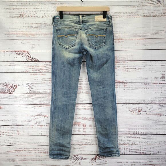 Diesel Jeans Womens 27 X 30 Blue Getlegg Slim Skinny Low Rise Distressed Denim - Picture 9 of 16